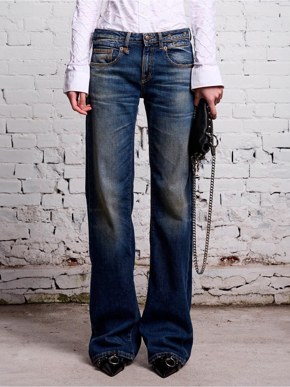 R13 Boy Flare Jean in Ansel Bleu Size 28